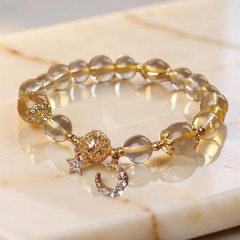 ATELIER-TIBET – Bracelet Citrine Lune et Étoile – Rêveur