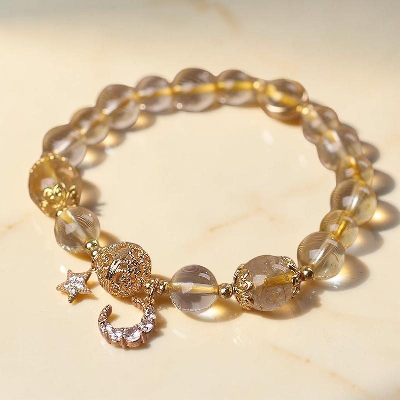 ATELIER-TIBET – Bracelet Citrine Lune et Étoile – Rêveur