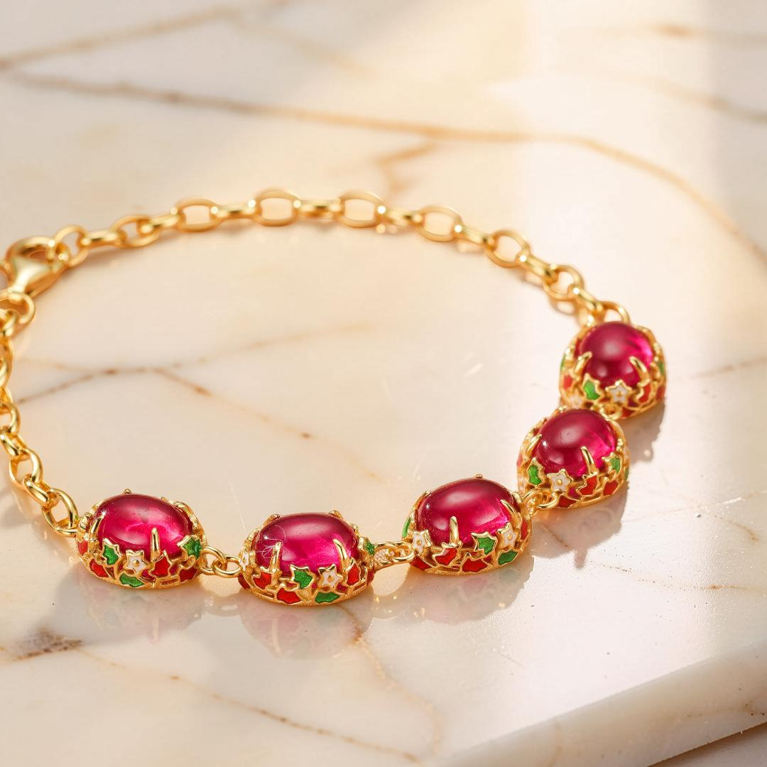 ATELIER-TIBET – Bracelet Cornaline – Jardin Impérial, Argent