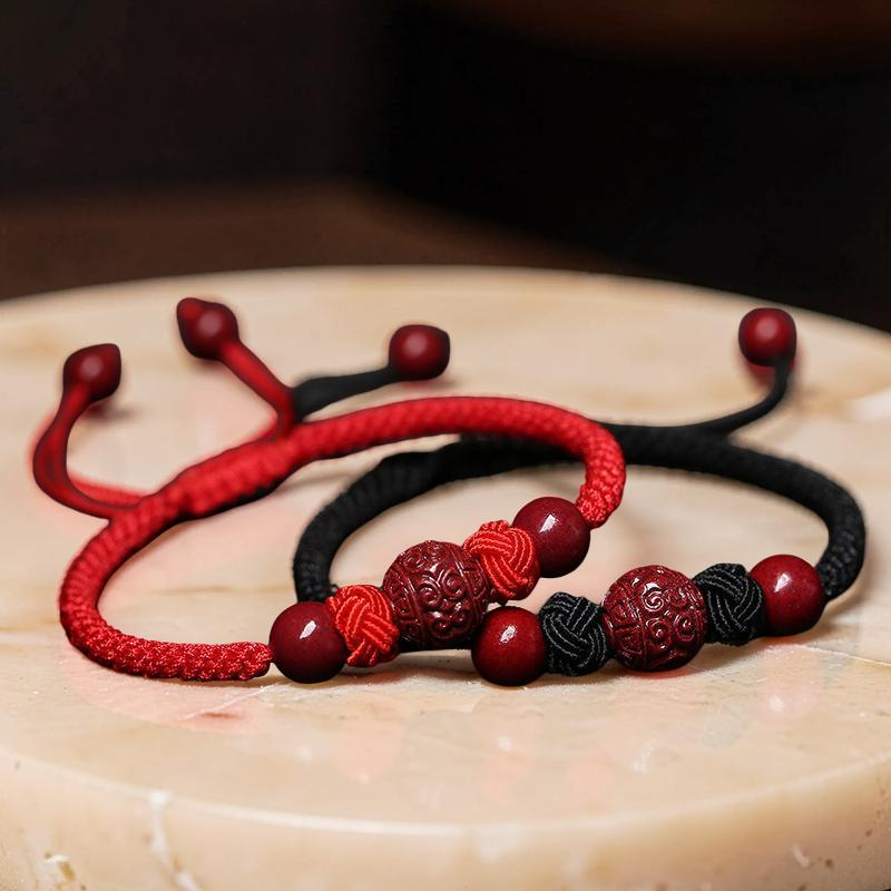 ATELIER-TIBET – Bracelet Cinabre et Fil Rouge – Chance et Bonheur