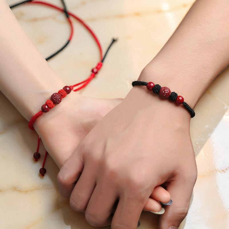 ATELIER-TIBET – Bracelet Cinabre et Fil Rouge – Chance et Bonheur