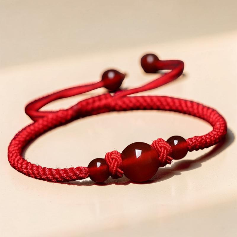 ATELIER-TIBET – Bracelet Agate et Obsidienne - Harmonie, Fil Tibétain