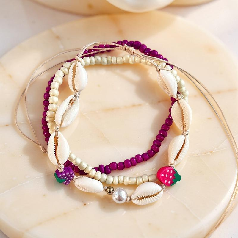 ATELIER-TIBET – Bracelet de Cheville Coquillage – Marée Tropicale