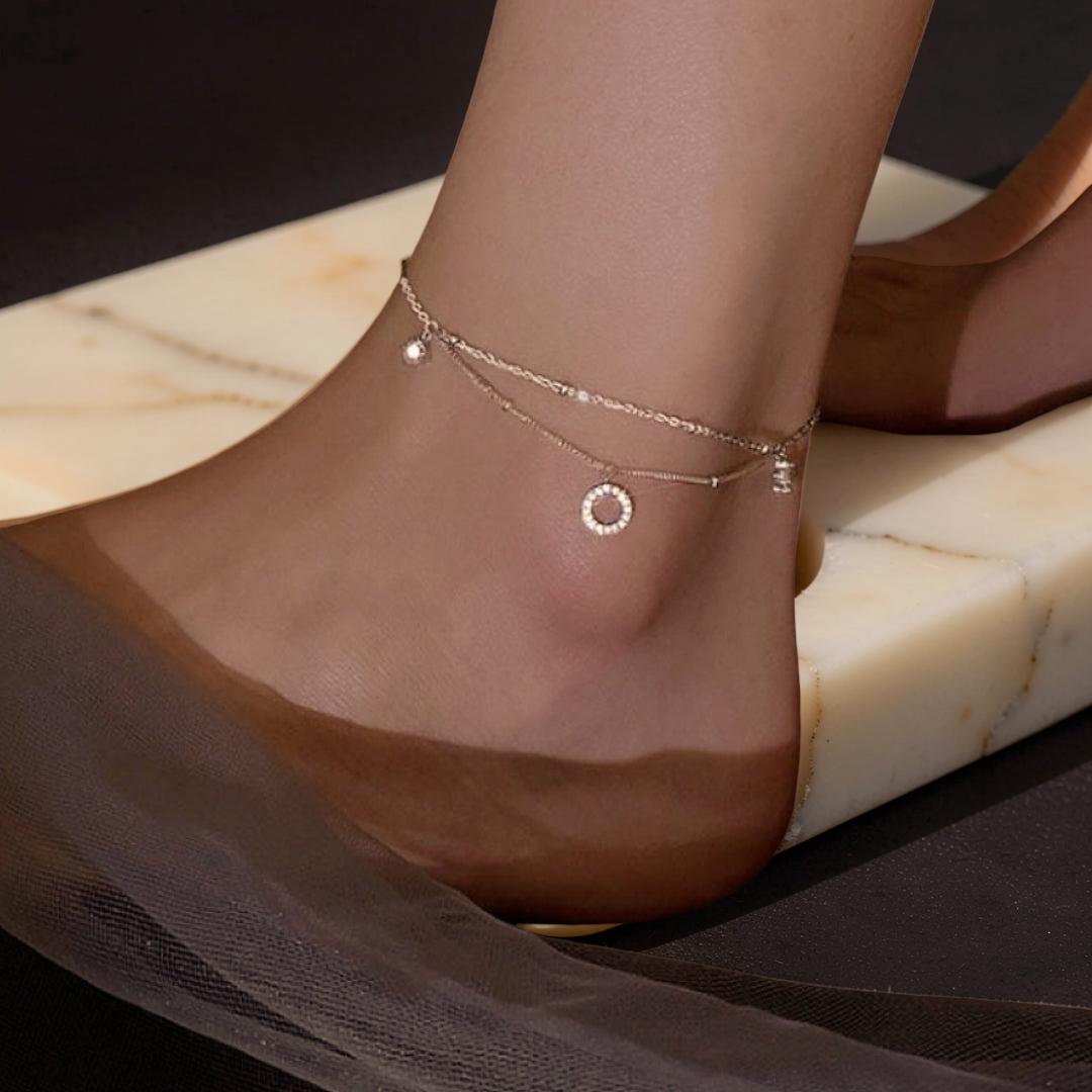 ATELIER-TIBET – Bracelet de Cheville – Élégance Minimaliste, Argent 925