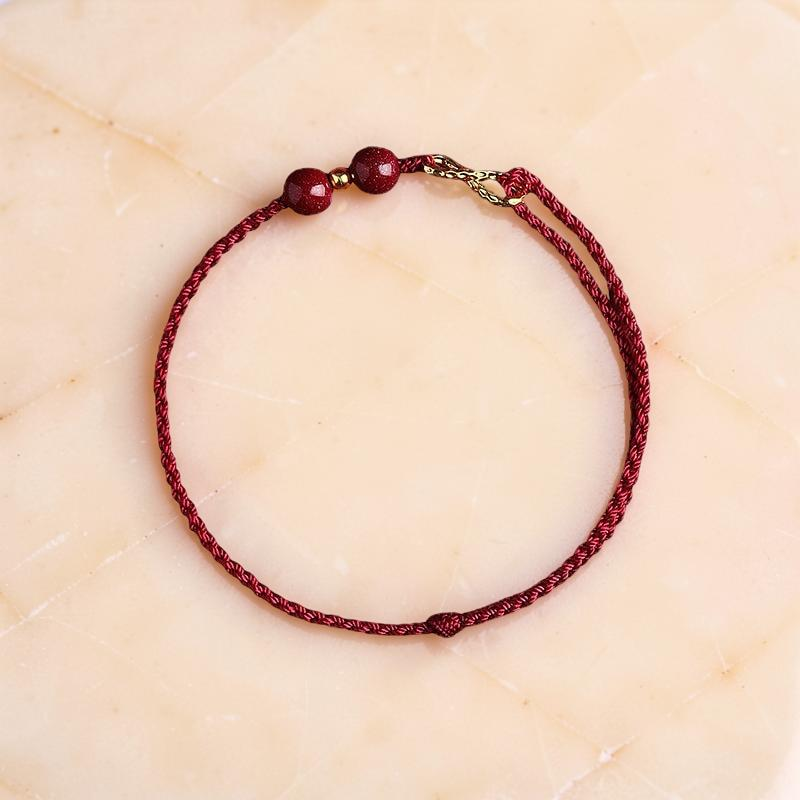 ATELIER-TIBET – Bracelet Fil Rouge – Bonheur Infini, Plaqué Or