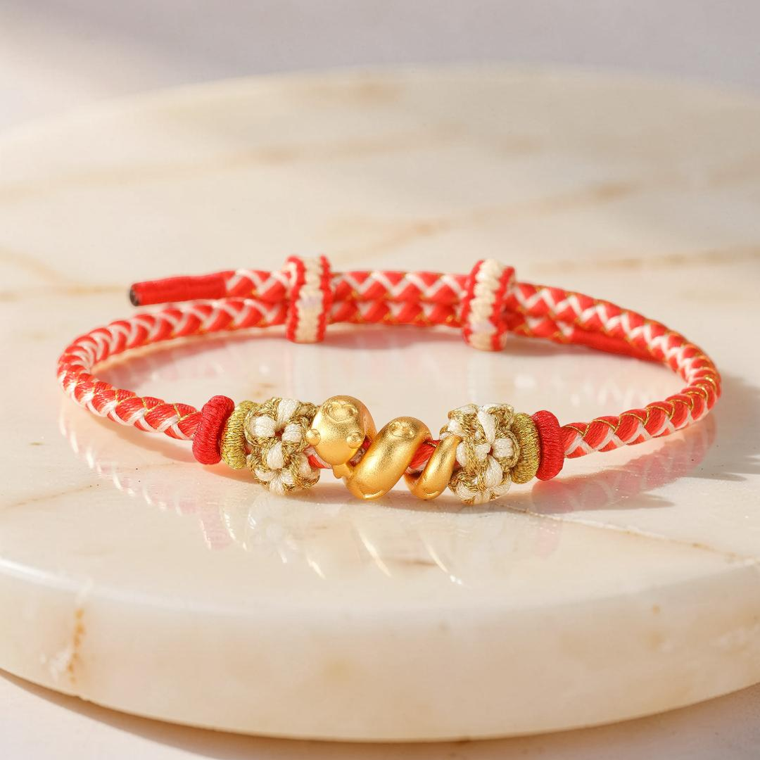 ATELIER-TIBET – Bracelet Fil Rouge – Corde Enchantée, Argent 999