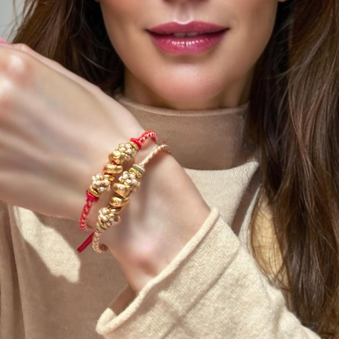 ATELIER-TIBET – Bracelet Fil Rouge – Corde Enchantée, Argent 999