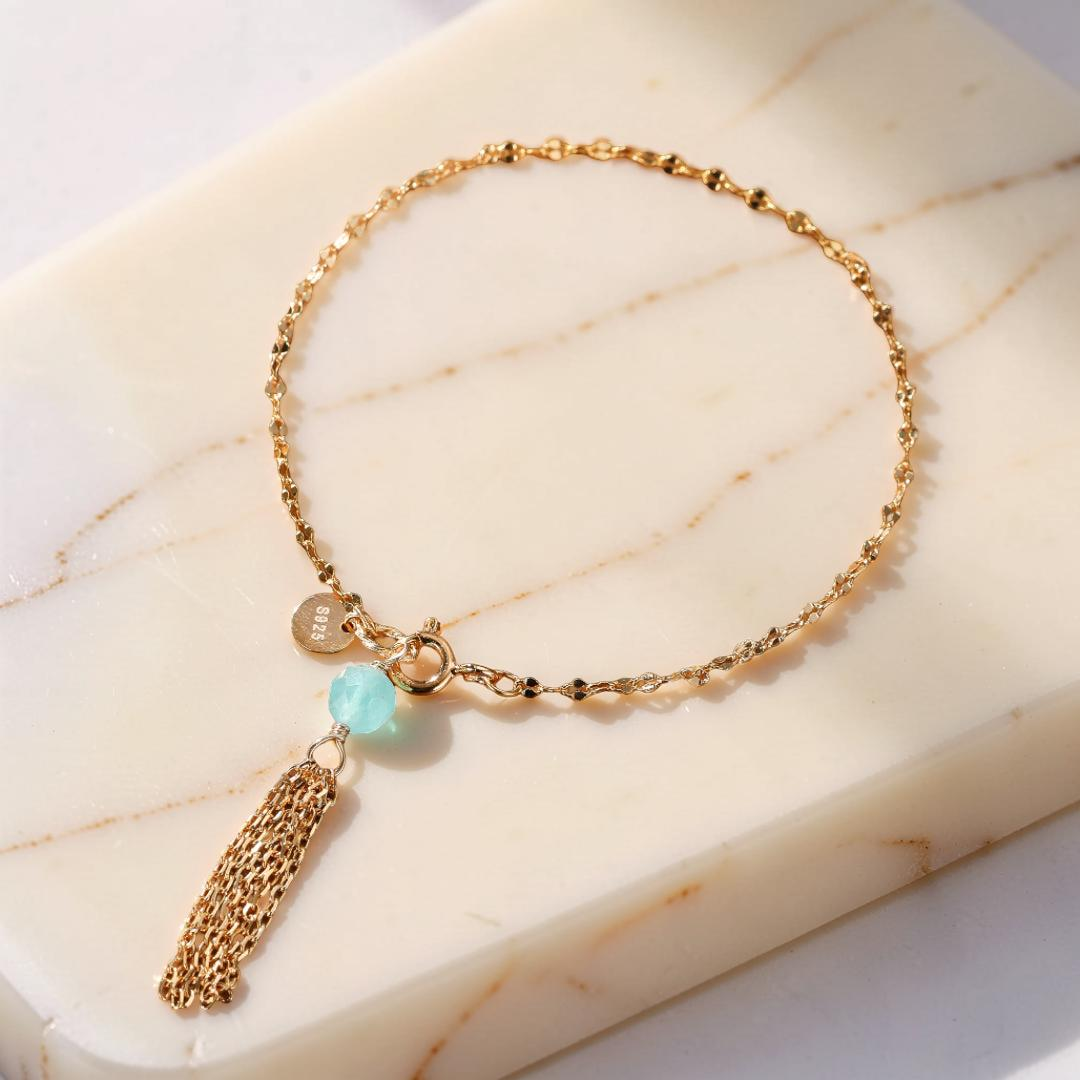 ATELIER-TIBET – Bracelet Fin en Amazonite, Lapis Lazuli ou Péridot – Petits Éclats