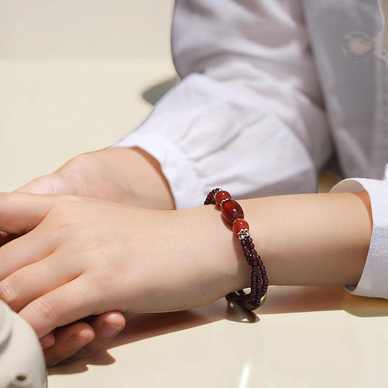 ATELIER-TIBET – Bracelet Grenat – Énergie Positive