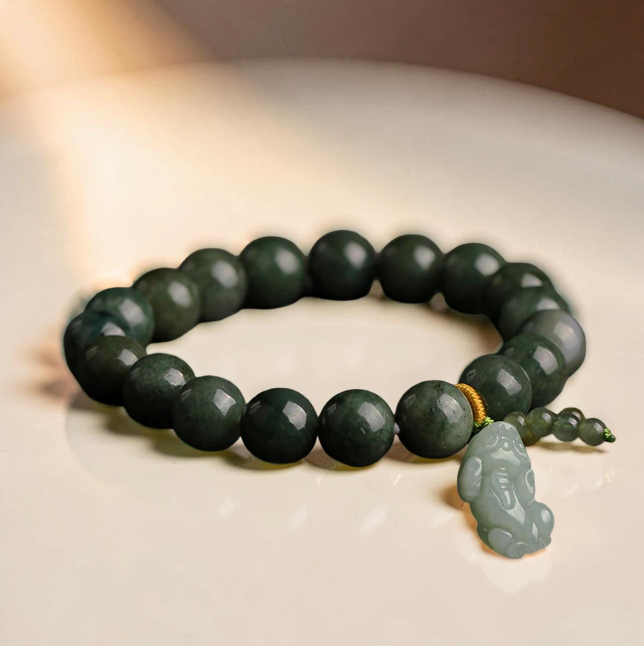 ATELIER-TIBET – Bracelet Jade et Pi Xiu – Richesse et Succès