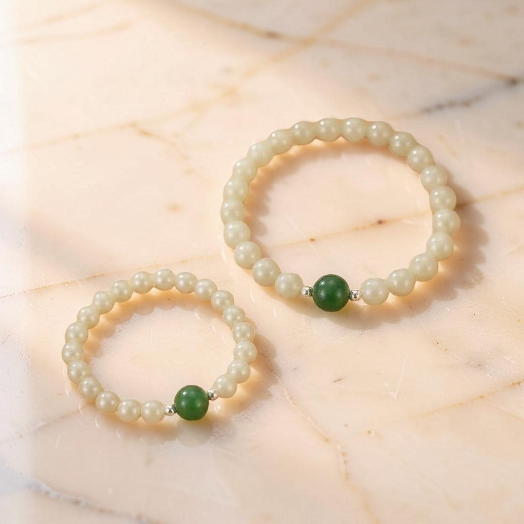 ATELIER-TIBET – Bracelet Jade Néphrite – Douce Connexion, Argent