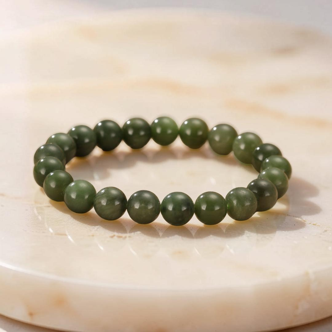 ATELIER-TIBET – Bracelet Jade Vert – Échos de Sérénité