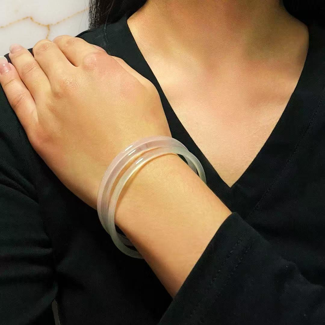 ATELIER-TIBET – Bracelet Jonc Calcédoine – Clarté Minérale