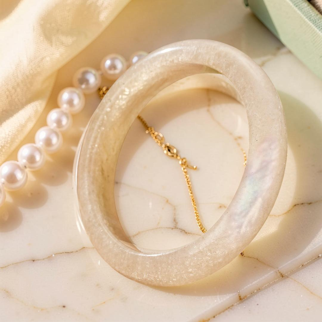 ATELIER-TIBET – Bracelet Jonc Pierre de Lune – Aura Lunaire