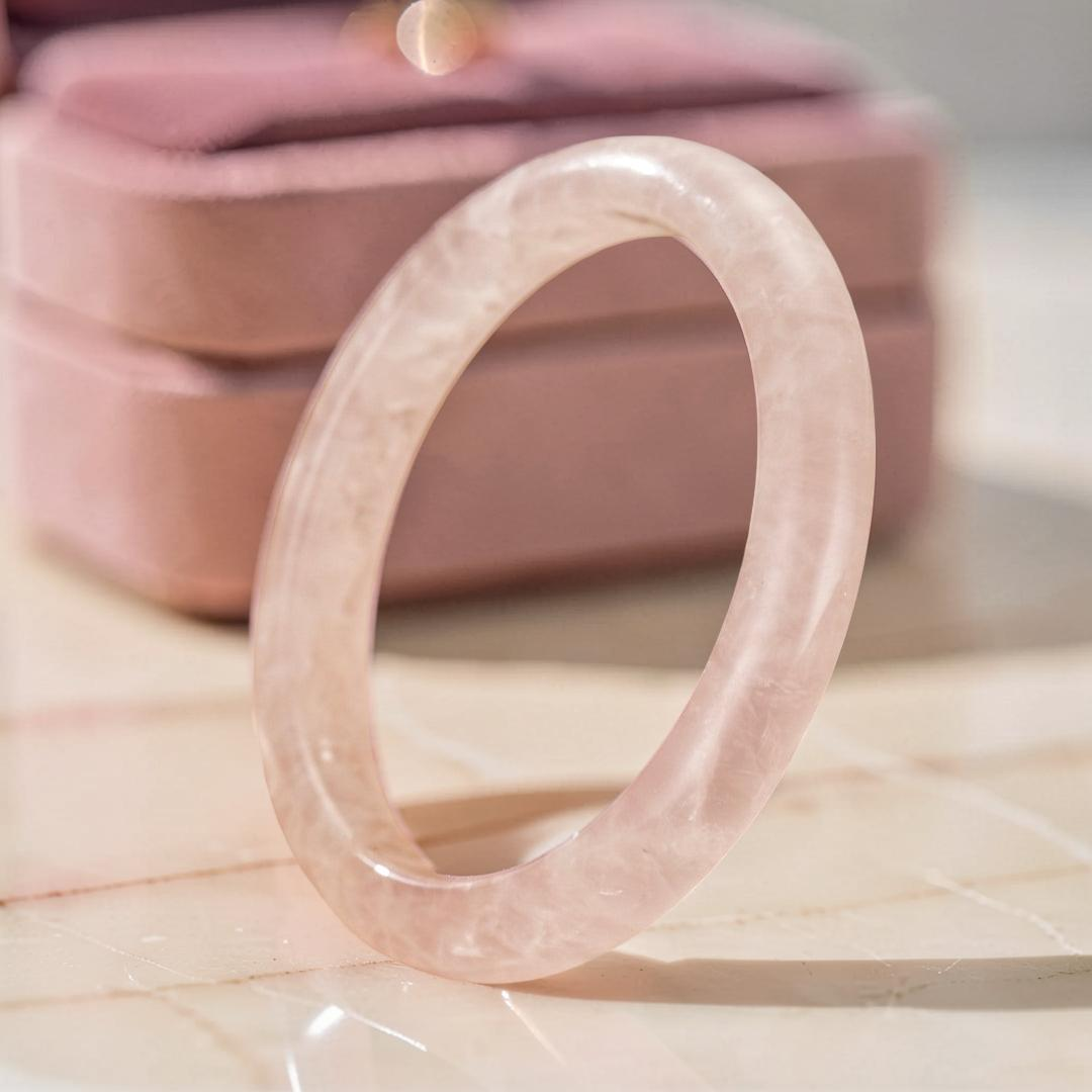 ATELIER-TIBET – Bracelet Jonc Quartz Rose – Douceur du Cœur