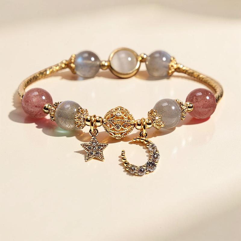 ATELIER-TIBET – Bracelet Labradorite et Quartz Fraise – Apaisement