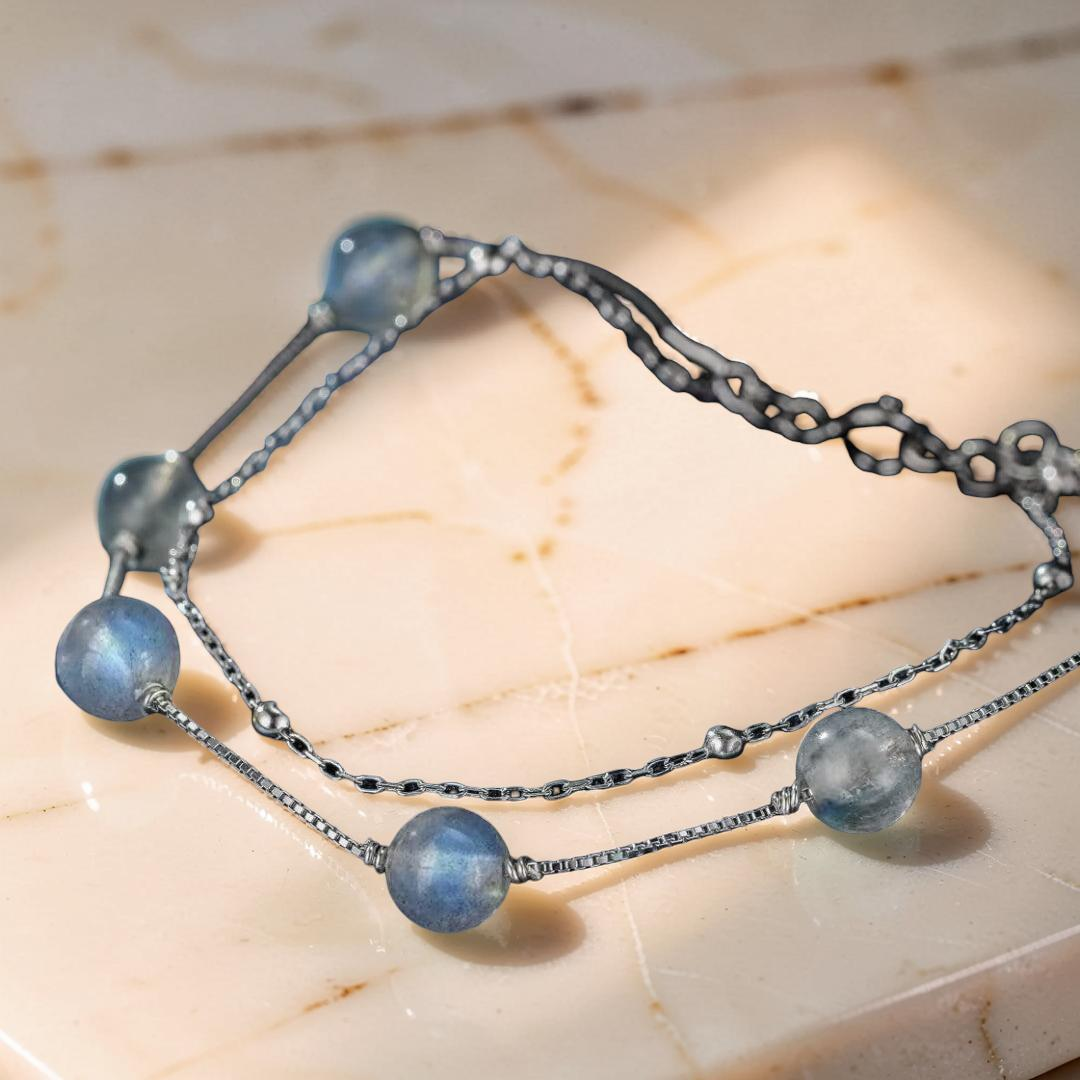 ATELIER-TIBET – Bracelet Labradorite – Ombre et Lumière, Argent
