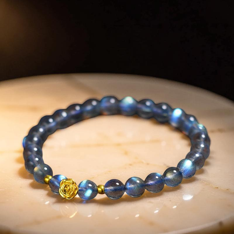 ATELIER-TIBET – Bracelet Labradorite – Rose Doré