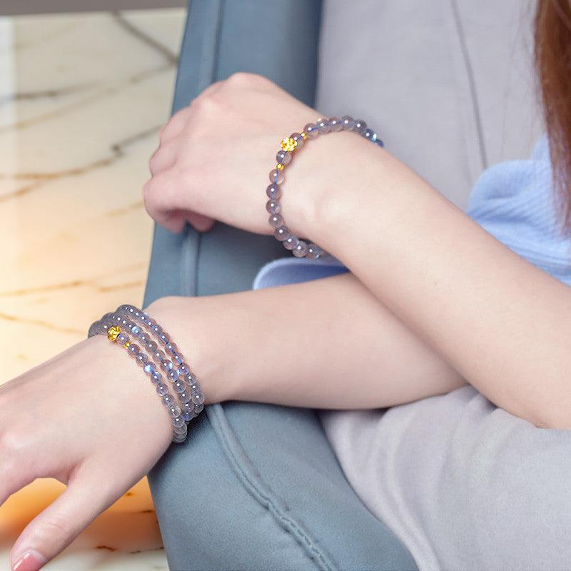 ATELIER-TIBET – Bracelet Labradorite – Rose Doré