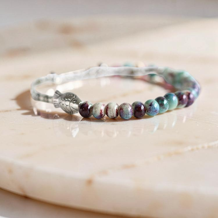 ATELIER-TIBET – Bracelet Lotus Jaspe - Sagesse