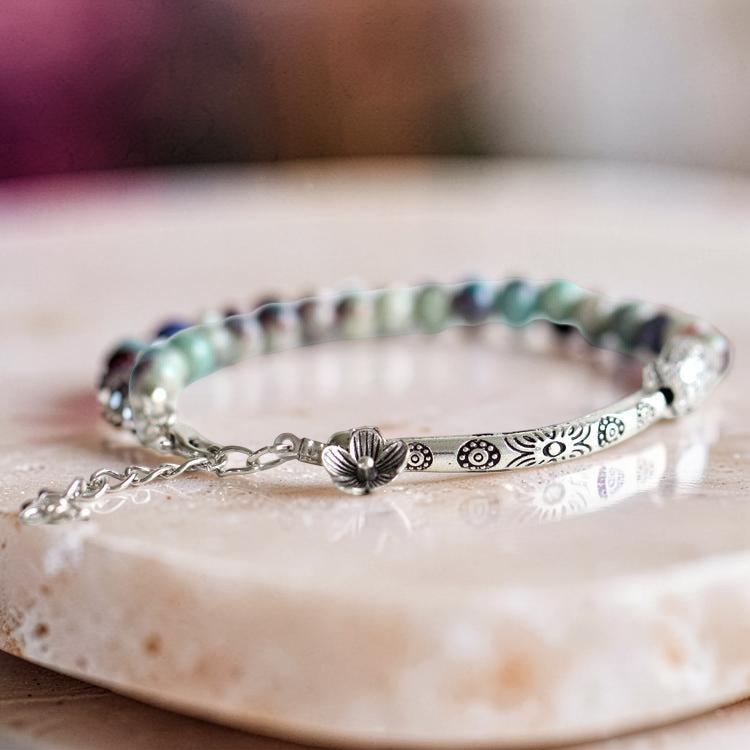 ATELIER-TIBET – Bracelet Lotus Jaspe - Sagesse