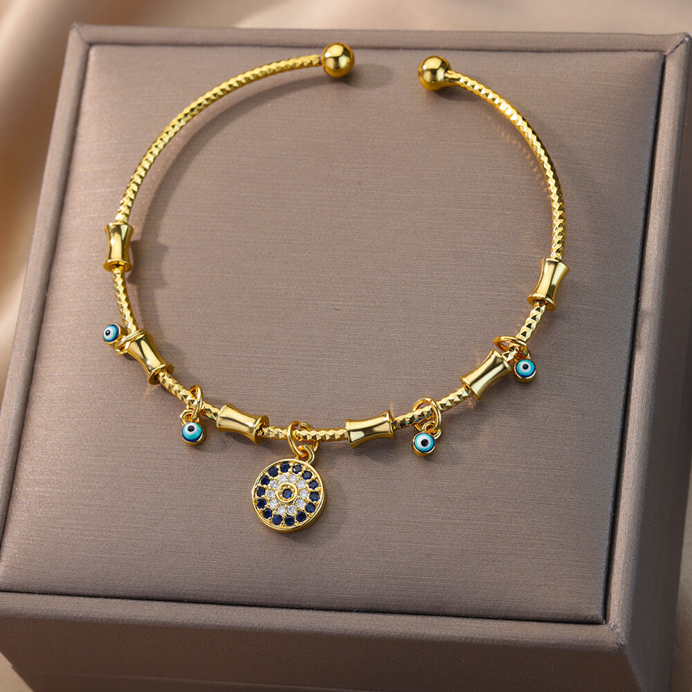 ATELIER-TIBET – Bracelet Mauvais Œil 'Bénédiction' en Zircon