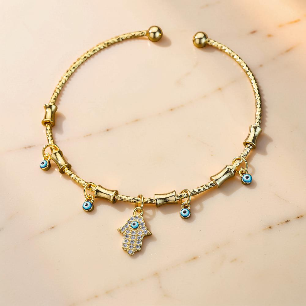 ATELIER-TIBET – Bracelet Mauvais Œil 'Bénédiction' en Zircon