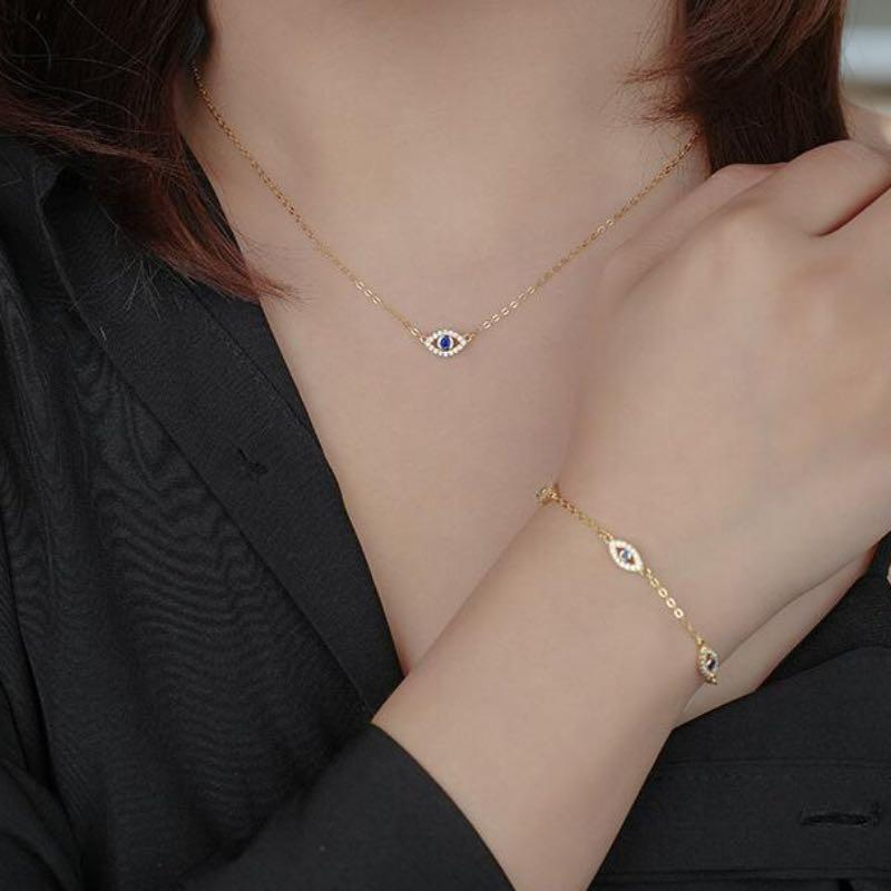 ATELIER-TIBET – Bracelet Mauvais Œil – Bouclier d'Énergie, Argent Plaqué Or