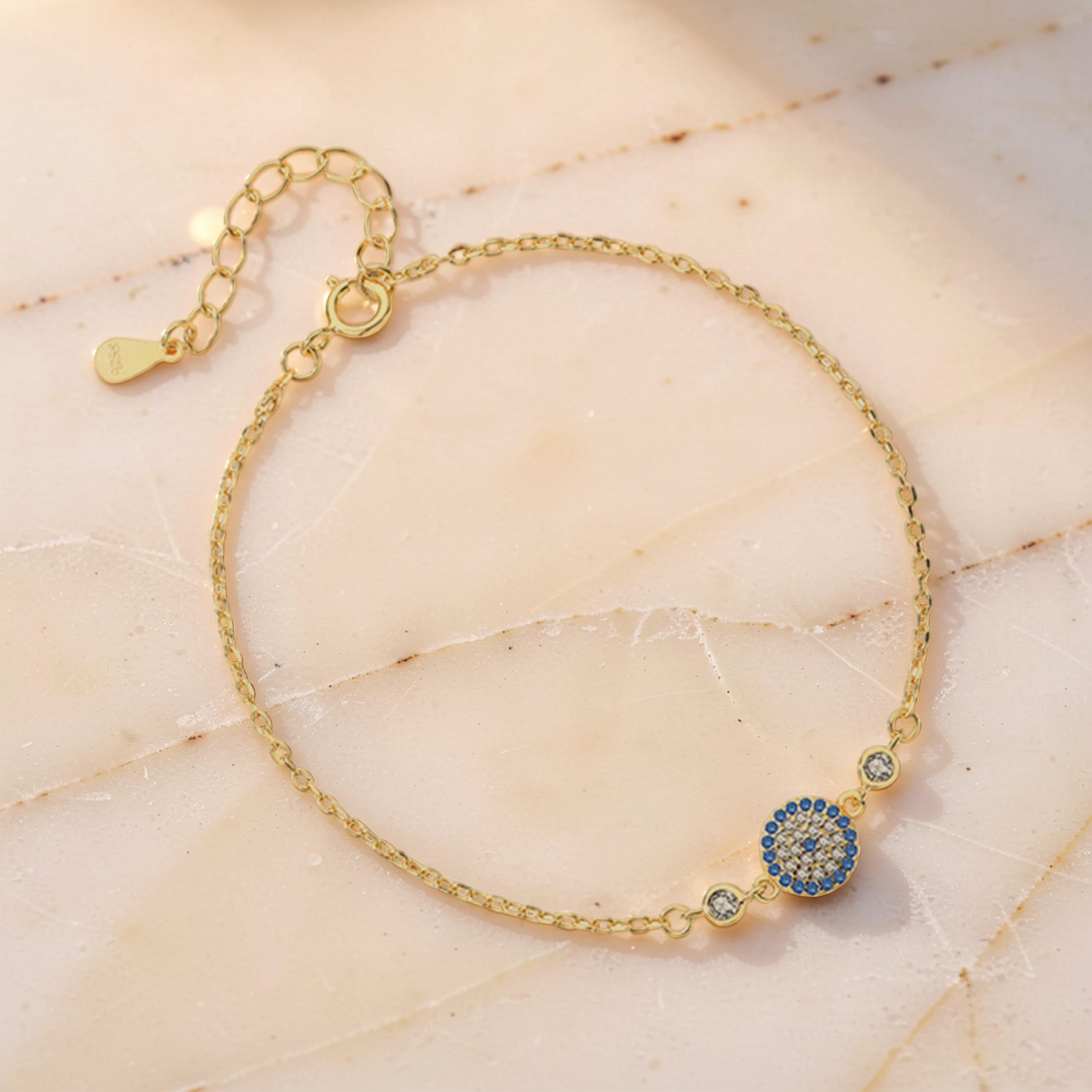 ATELIER-TIBET – Bracelet Mauvais Œil – Éclat, Argent Plaqué Or