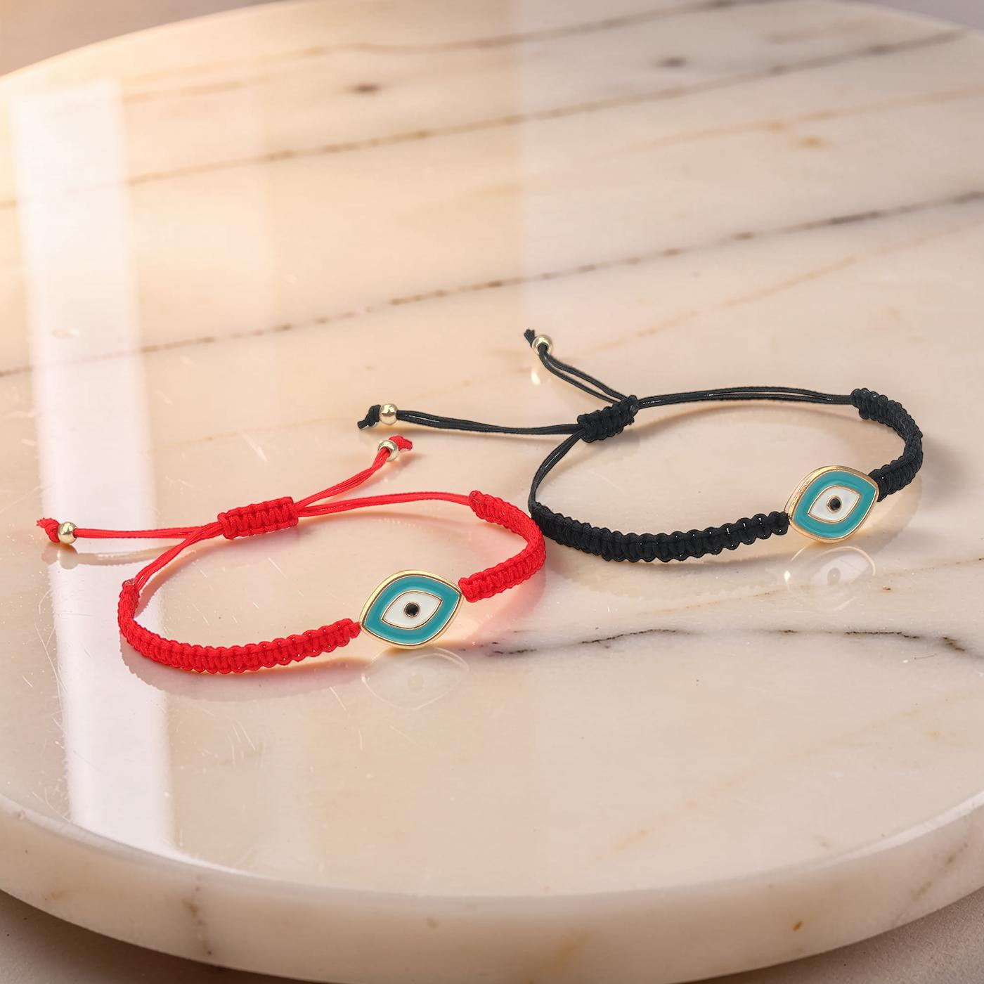 ATELIER-TIBET – Bracelet Mauvais Œil  Force Spirituelle  en Fil Rouge