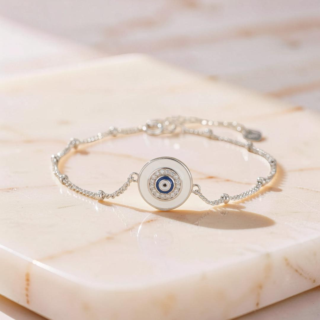 ATELIER-TIBET – Bracelet Mauvais Œil – Œil de Sérénité, Argent 925