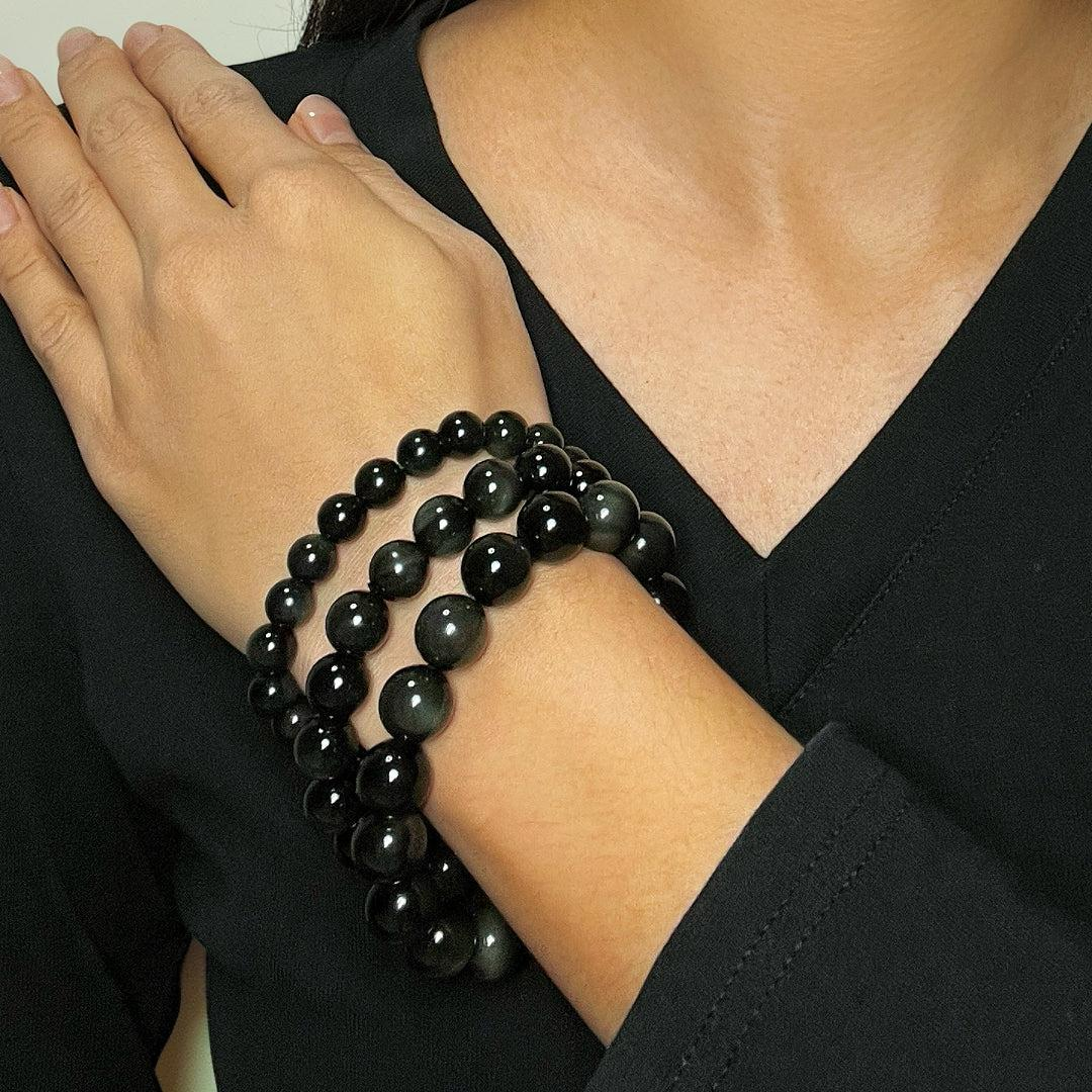 ATELIER-TIBET – Bracelet Obsidienne Arc-en-Ciel – Énergie Subtile
