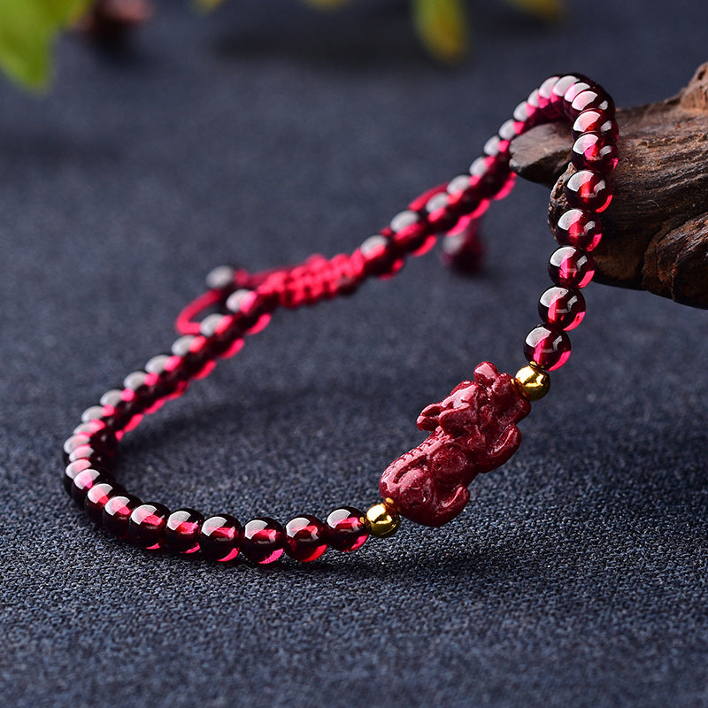 ATELIER-TIBET – Bracelet Pi Xiu en Cinabre et Grenat – Richesse