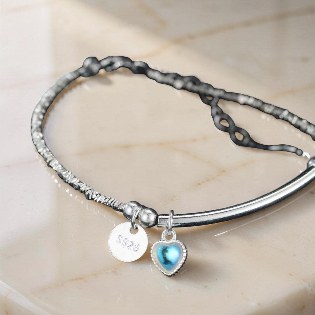 ATELIER-TIBET – Bracelet Pierre de Lune – Perle de Lune, Argent