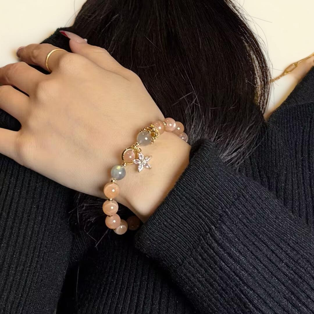 ATELIER-TIBET – Bracelet Pierre de Soleil et Labradorite – Couronne Fleurie