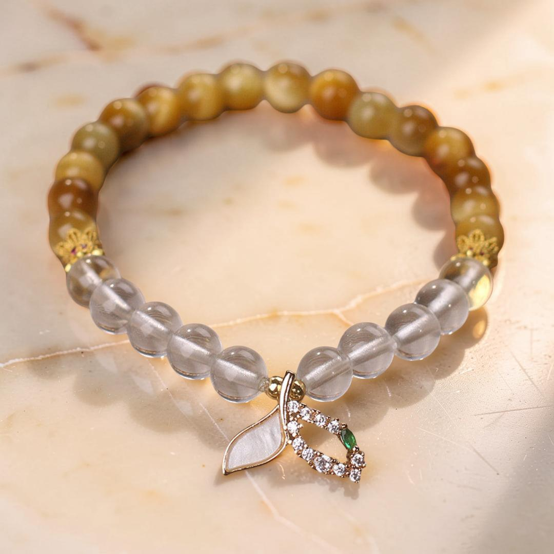 ATELIER-TIBET – Bracelet Quartz Clair et Œil de Tigre – Éclat Sirène