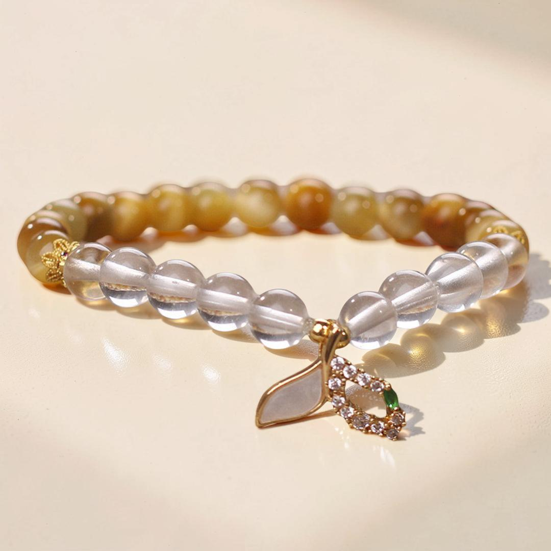 ATELIER-TIBET – Bracelet Quartz Clair et Œil de Tigre – Éclat Sirène