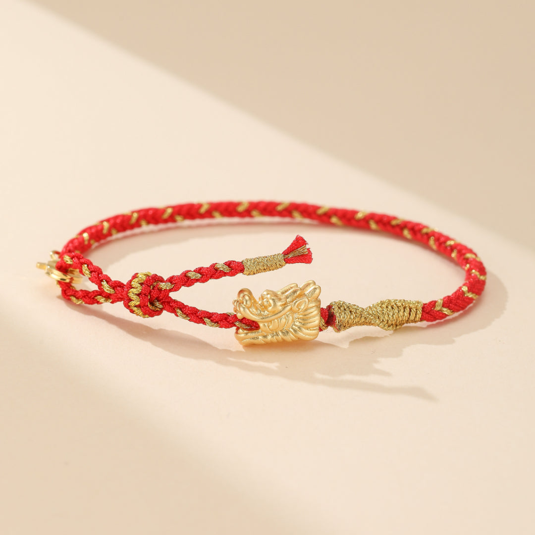 ATELIER-TIBET – Bracelet Rouge – Dragon Eternel, Fil Rouge