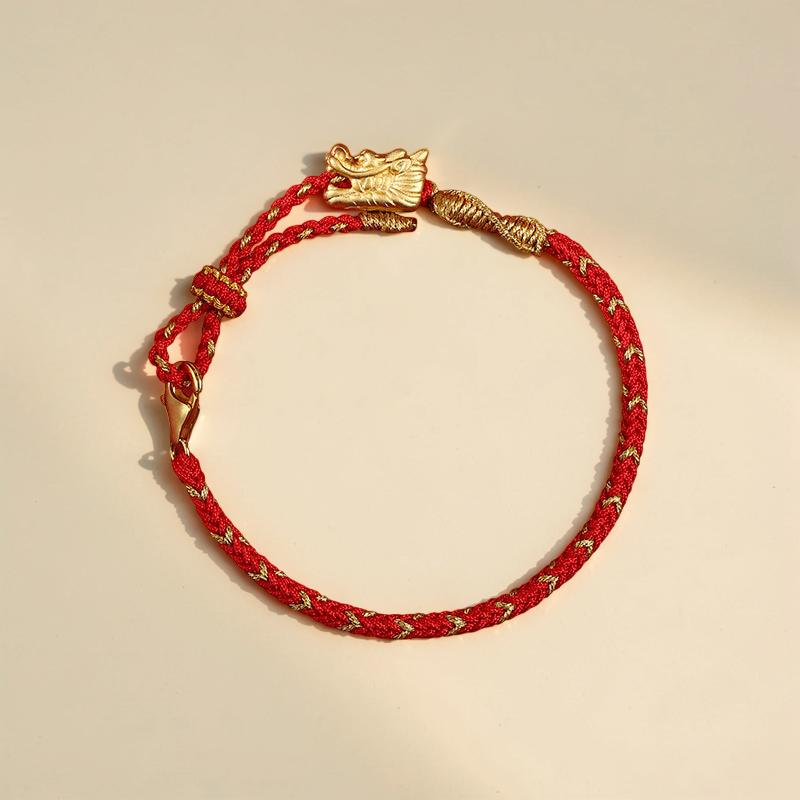 ATELIER-TIBET – Bracelet Rouge – Dragon Eternel, Fil Rouge
