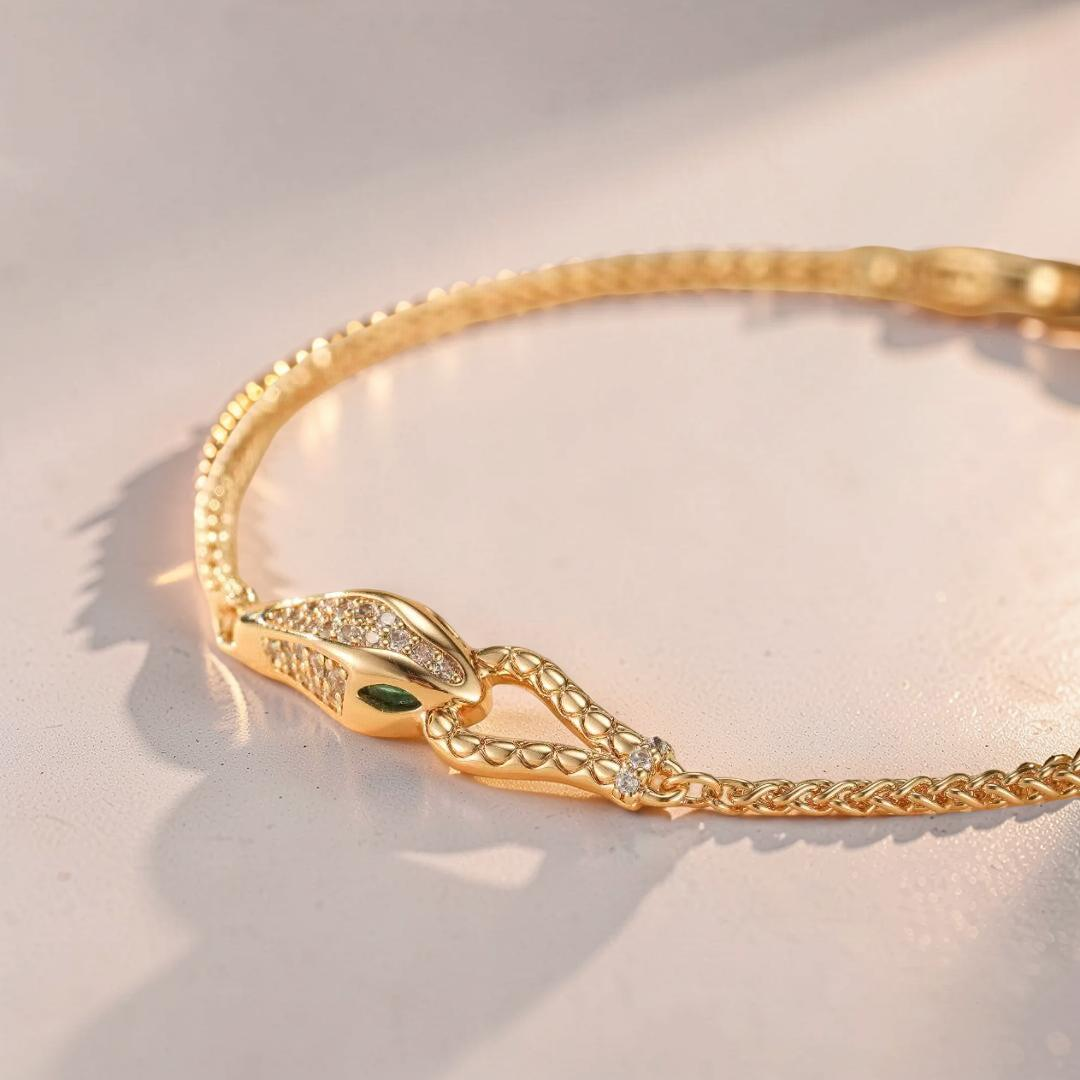 ATELIER-TIBET – Bracelet Serpent – Venin Doré