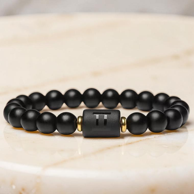 ATELIER-TIBET – Bracelet Signe Astrologique en Onyx – Protection Astrale