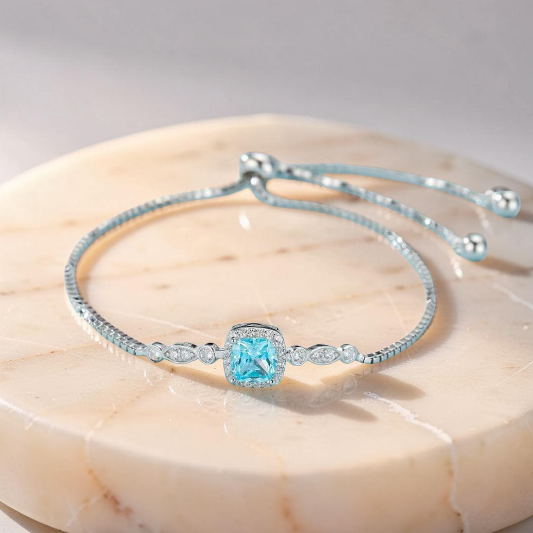 ATELIER-TIBET – Bracelet Topaze – Étoile des Océans, Argent 925