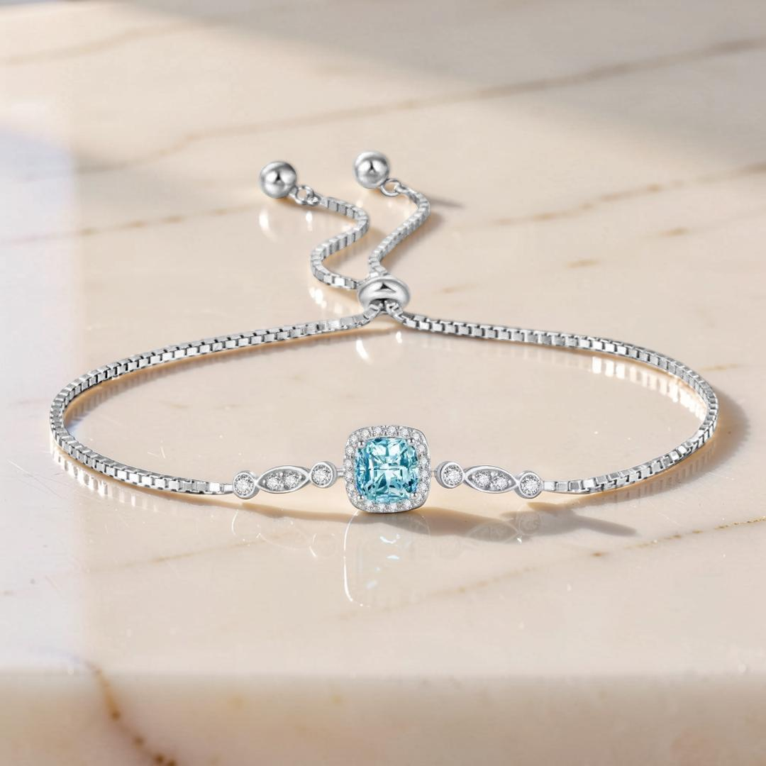 ATELIER-TIBET – Bracelet Topaze – Étoile des Océans, Argent 925
