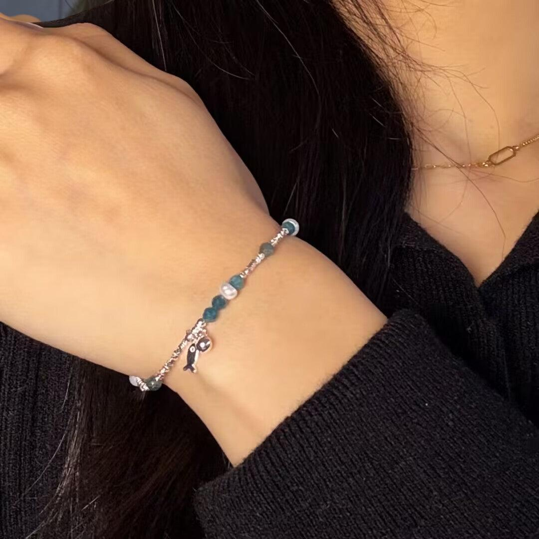 ATELIER-TIBET – Bracelet Topaze – Poisson d’Azur, Argent 925