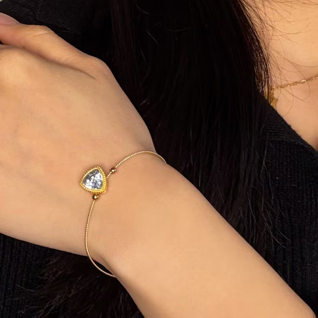 ATELIER-TIBET – Bracelet Topaze – Trilogie Céleste, Argent Plaqué Or