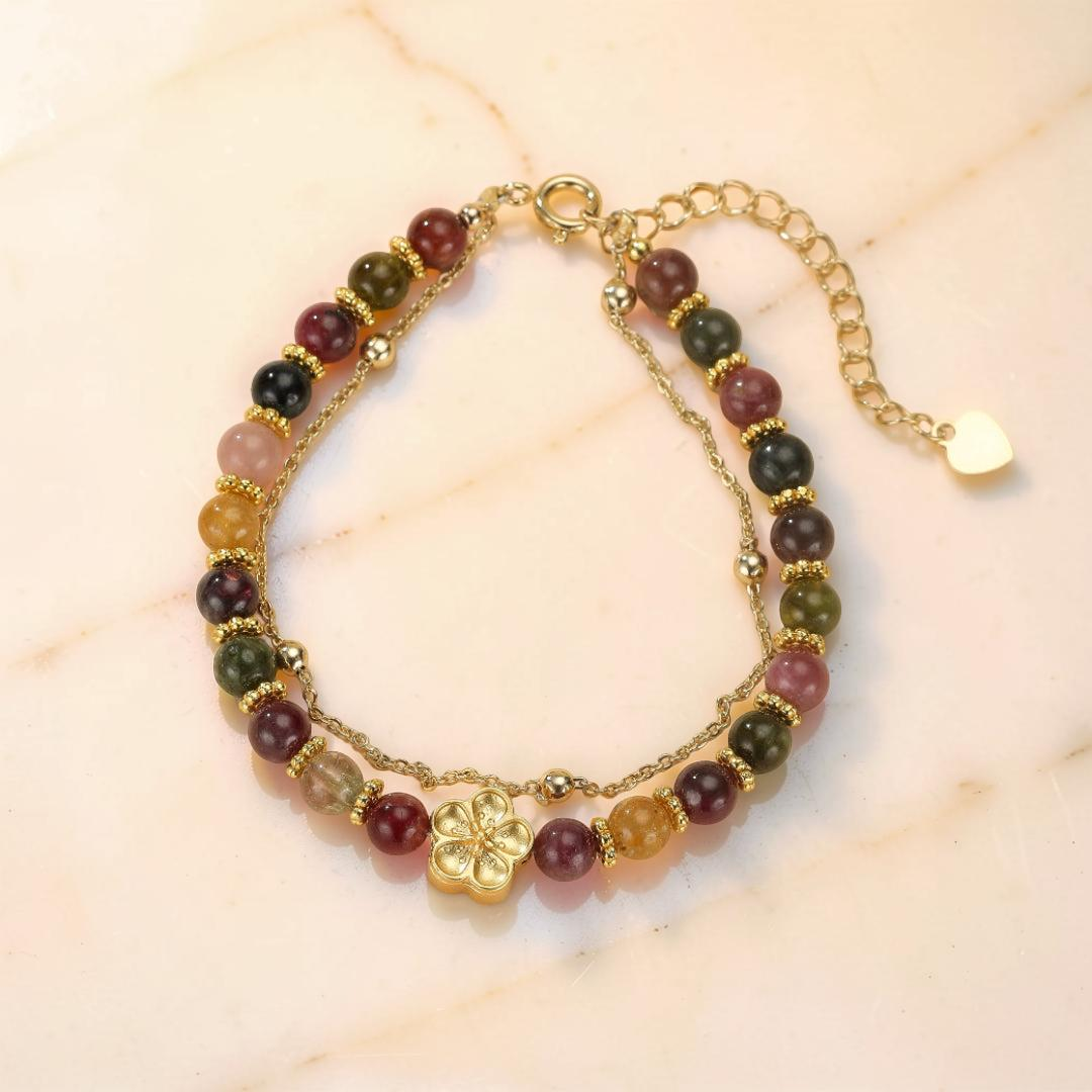 ATELIER-TIBET – Bracelet Tourmaline – Éclat de Sakura