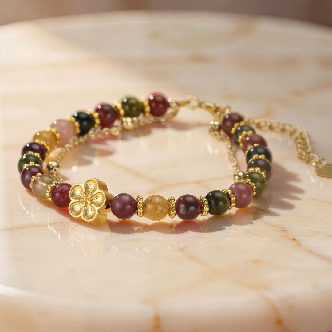 ATELIER-TIBET – Bracelet Tourmaline – Éclat de Sakura