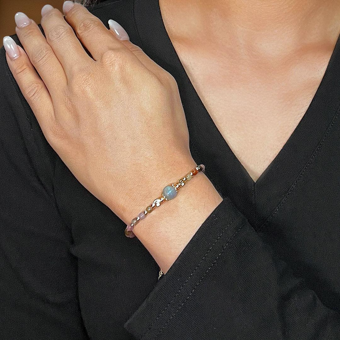 ATELIER-TIBET – Bracelet Tourmaline et Labradorite – Reflets de Sérénité