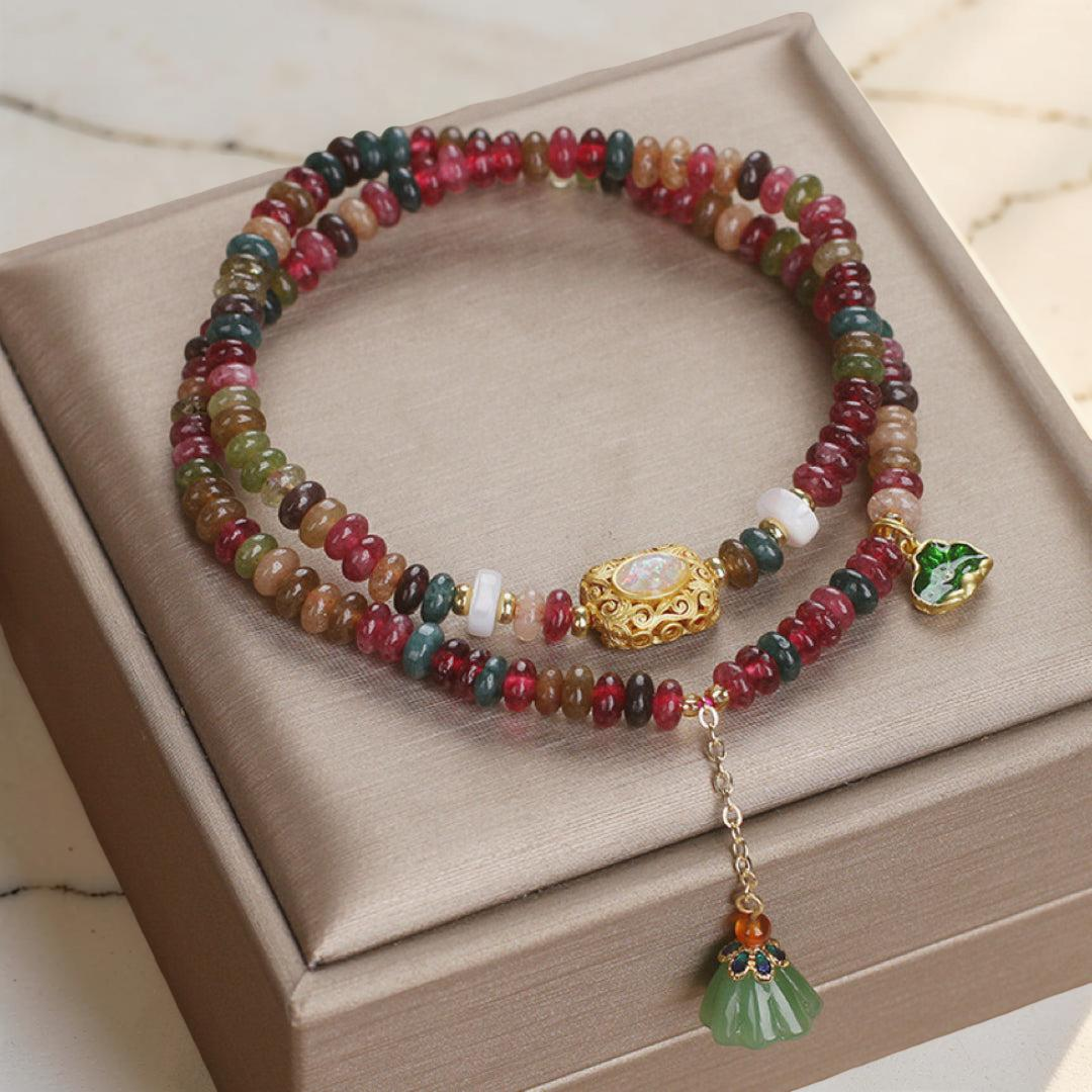ATELIER-TIBET – Bracelet Tourmaline Lotus – Éveil Spirituel