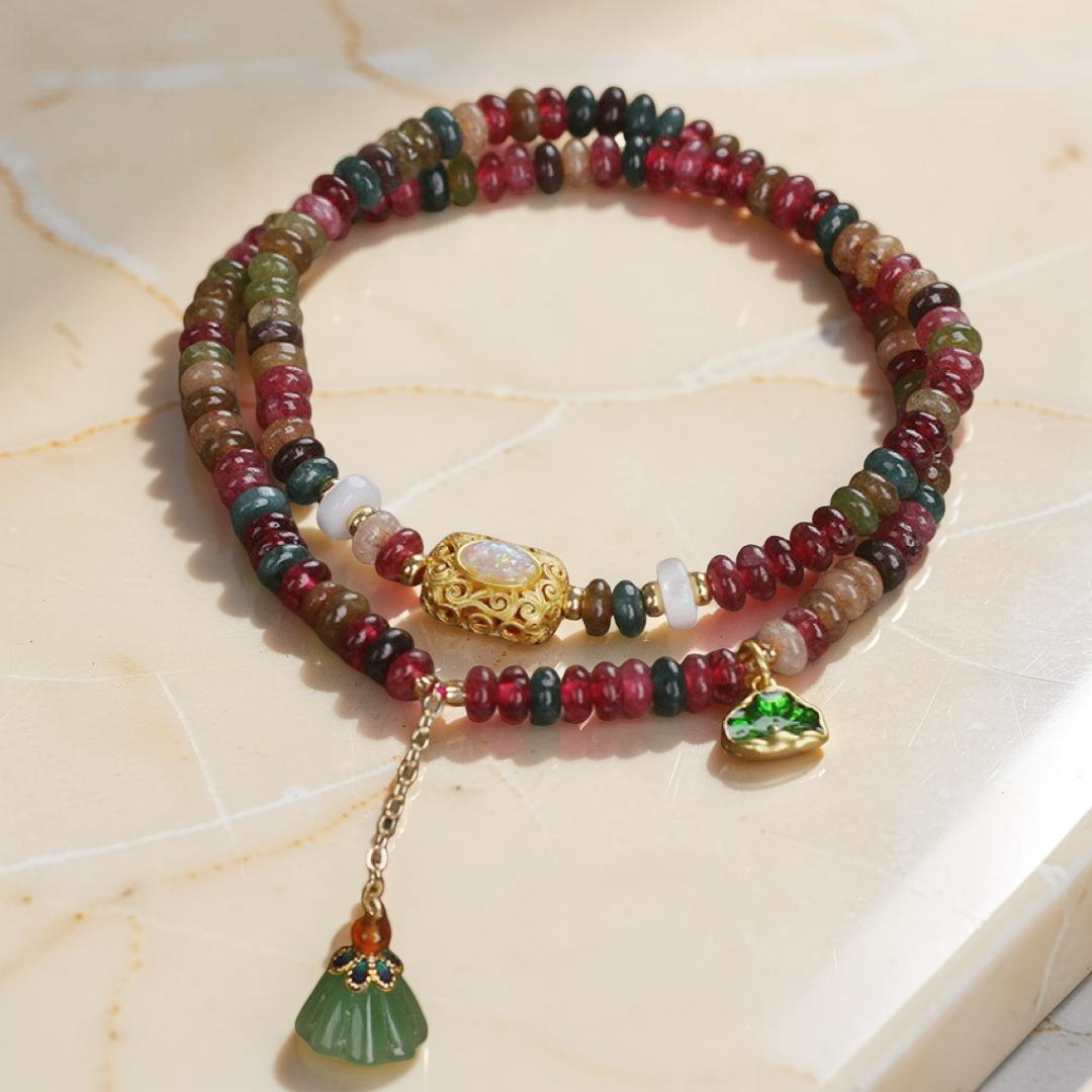 ATELIER-TIBET – Bracelet Tourmaline Lotus – Éveil Spirituel